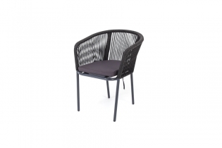 MR1000944 плетеный стул из эластичных лент, цвет темно-серый, цвет каркаса RAL